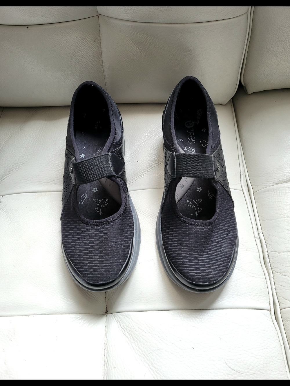Women's Bzees Black Mary Jane Slip-On Shoes